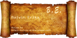 Balvin Erika névjegykártya