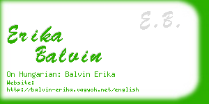 erika balvin business card